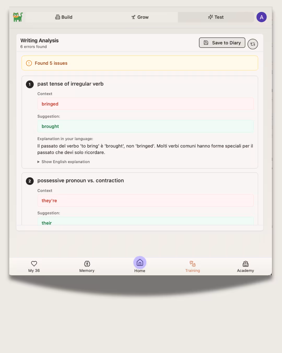 Correct — The Language Tutor
